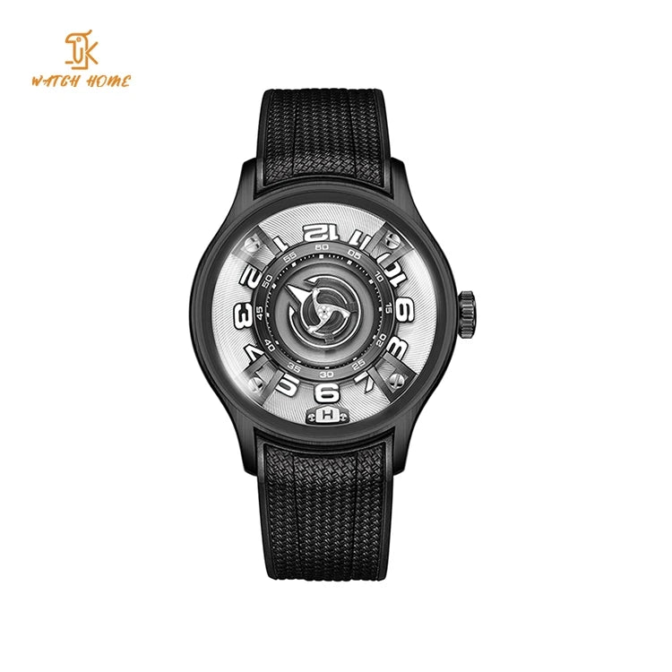 Unique Dome Mechanical Automatic Wandering Watches Bule 41mm
