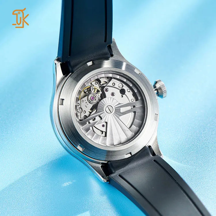 Unique Dome Mechanical Automatic Wandering Watches Bule 41mm