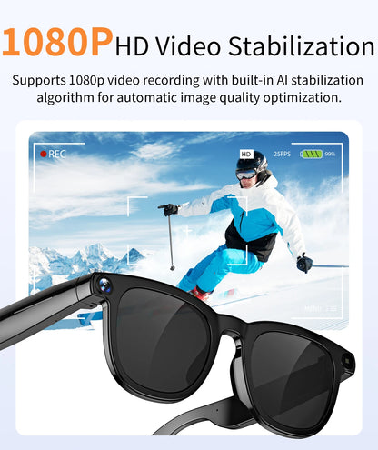 AI Smart Glasses V3 with 8MP Camera & ChatGPT. Features Bluetooth Call, Voice Wake-Up, Video Record & Music Play