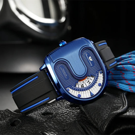 Creative U-Shape Dial Men’s Watch – Luxury Style Quartz Timepiece