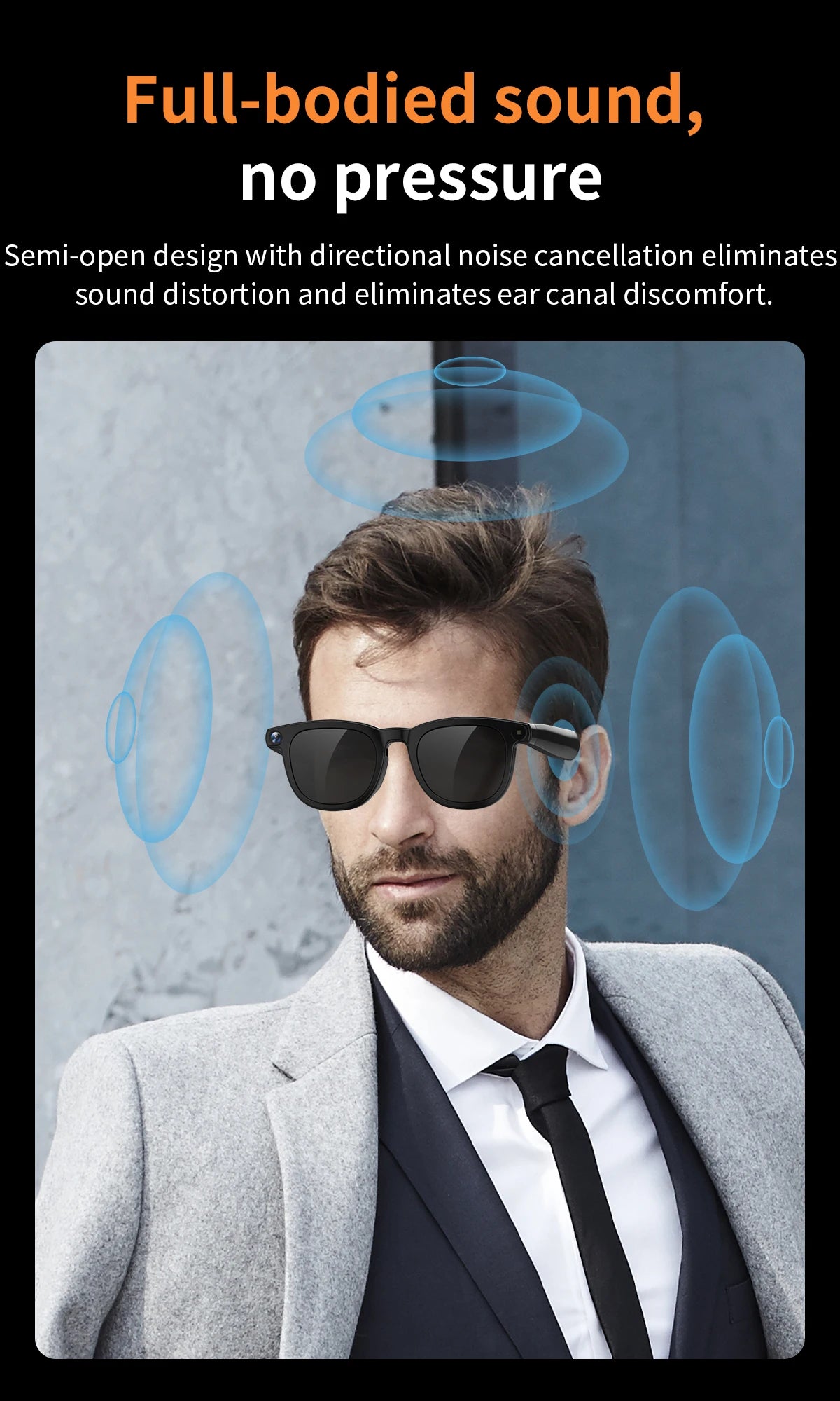 AI Smart Glasses V3 with 8MP Camera & ChatGPT. Features Bluetooth Call, Voice Wake-Up, Video Record & Music Play