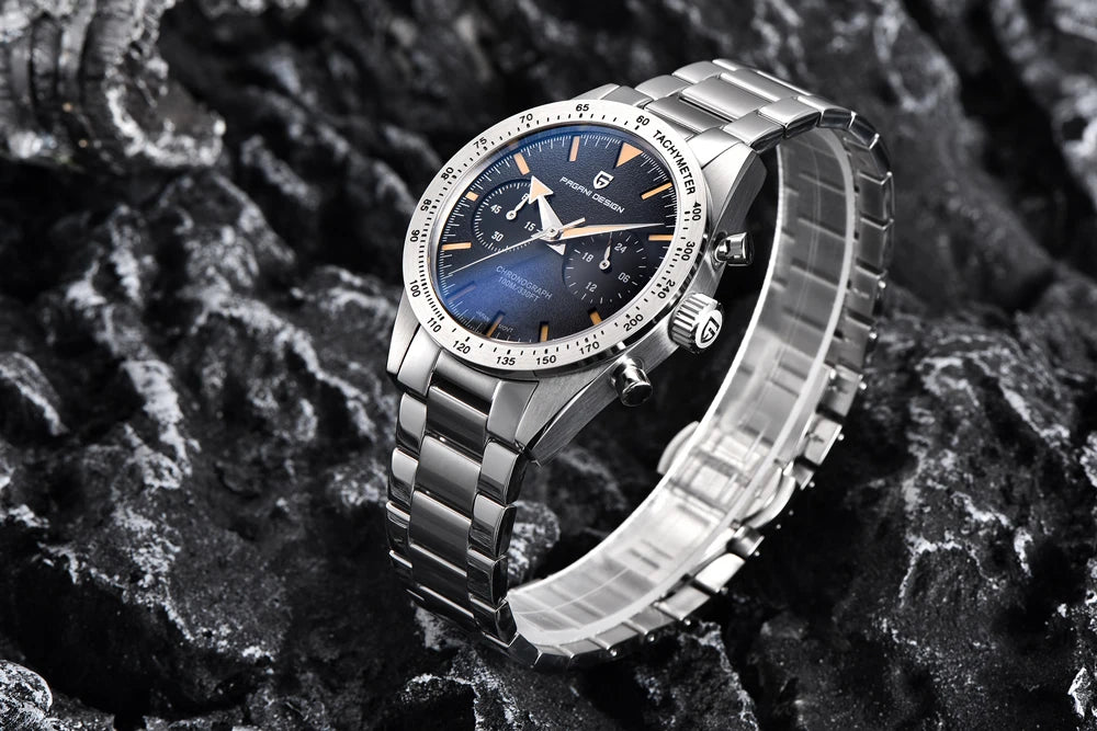 PAGANI DESIGN Mens Retro Moon Watches 2023 Top Brand Luxury Quartz Watch For Men Chronograph AR Sapphire Glass Waterproof Sports