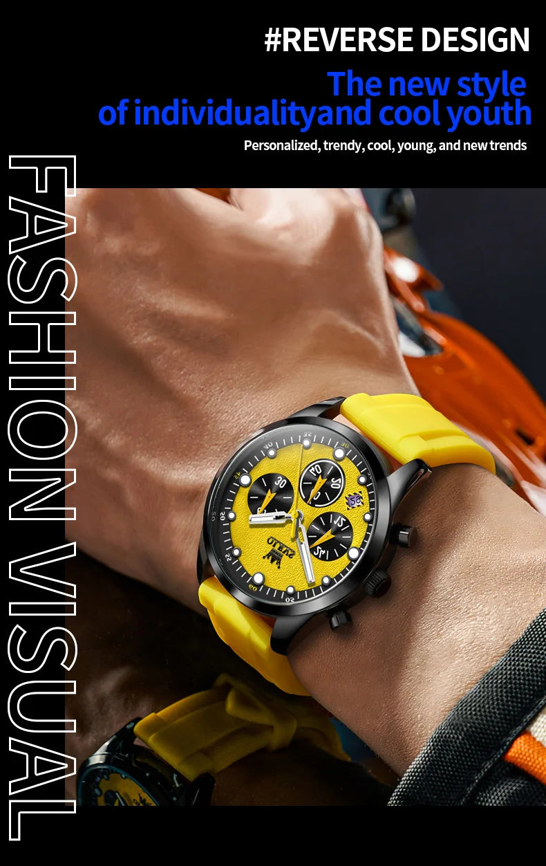 OLEVS 5602 Men Watch Silicone Strap Luxury Quartz Watch Classic HD Waterproof Luminous Chronograph TOP Business Dress Men Watch