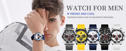 OLEVS 5602 Men Watch Silicone Strap Luxury Quartz Watch Classic HD Waterproof Luminous Chronograph TOP Business Dress Men Watch