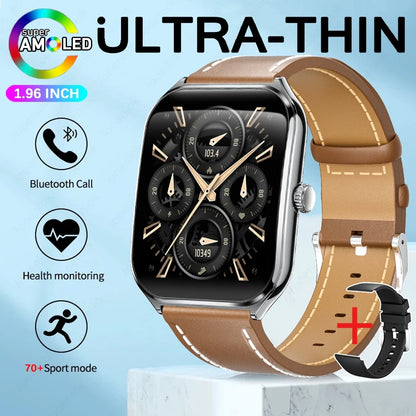 2025 New 7.5MM Ultra Thin Smart Watch Men 1.96"AMOLED Screen