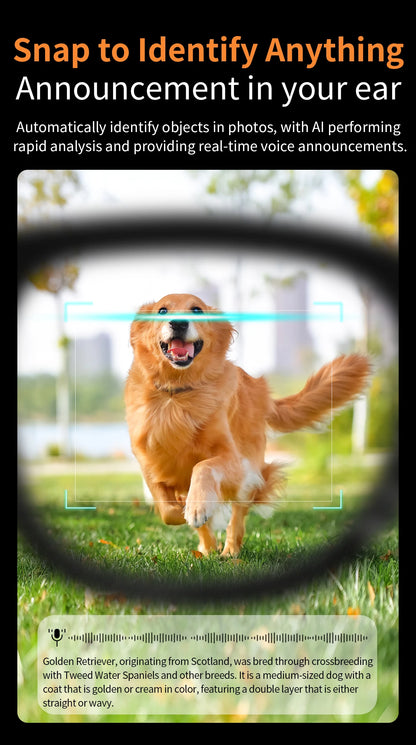 AI Smart Glasses V3 with 8MP Camera & ChatGPT. Features Bluetooth Call, Voice Wake-Up, Video Record & Music Play