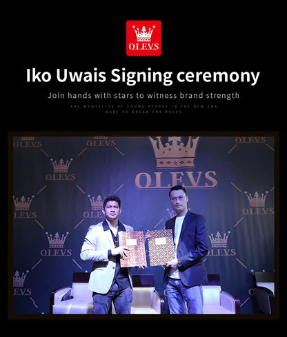 OLEVS 5602 Men Watch Silicone Strap Luxury Quartz Watch Classic HD Waterproof Luminous Chronograph TOP Business Dress Men Watch