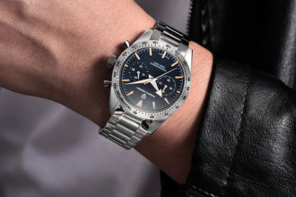 PAGANI DESIGN Mens Retro Moon Watches 2023 Top Brand Luxury Quartz Watch For Men Chronograph AR Sapphire Glass Waterproof Sports