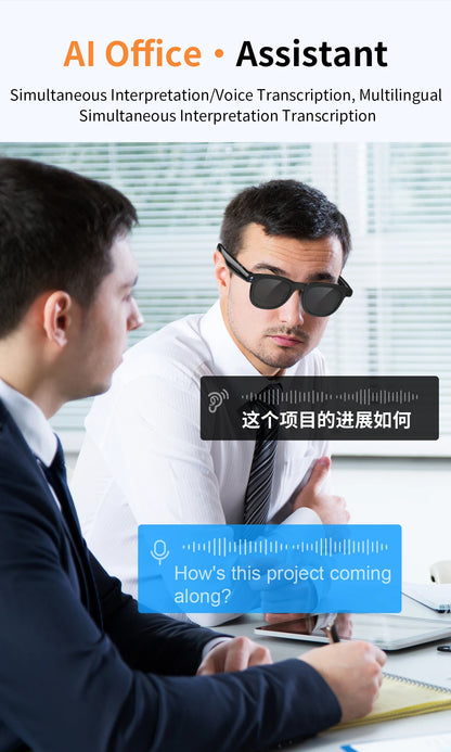 AI Smart Glasses V3 with 8MP Camera & ChatGPT. Features Bluetooth Call, Voice Wake-Up, Video Record & Music Play