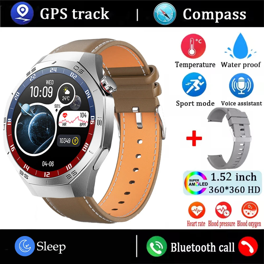 Android and ios Smart Watch Men AMOLED Screen GPS Motion