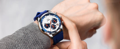 OLEVS 5602 Men Watch Silicone Strap Luxury Quartz Watch Classic HD Waterproof Luminous Chronograph TOP Business Dress Men Watch