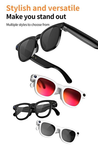 AI Smart Glasses V3 with 8MP Camera & ChatGPT. Features Bluetooth Call, Voice Wake-Up, Video Record & Music Play