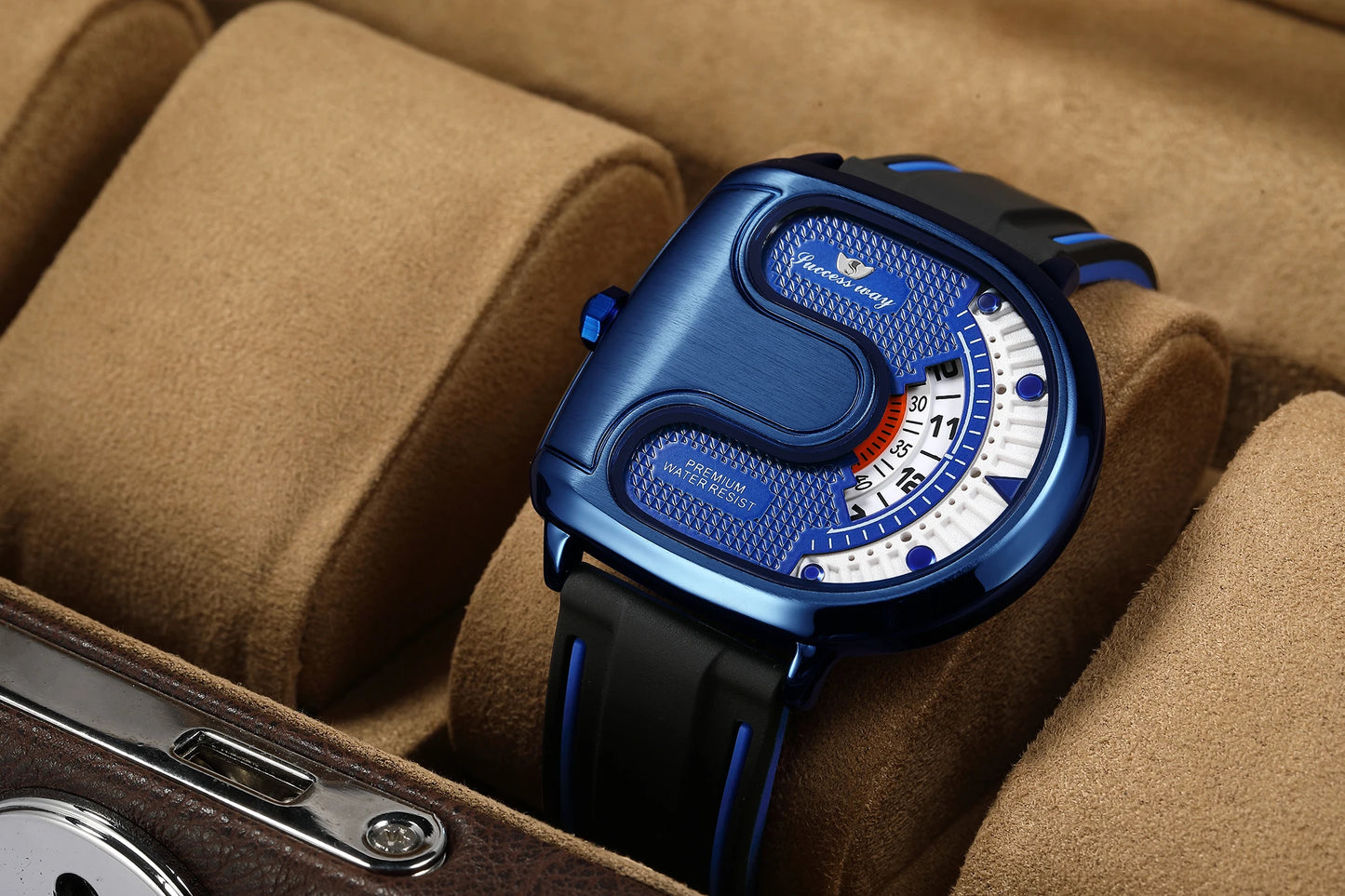 Creative U-Shape Dial Men’s Watch – Luxury Style Quartz Timepiece