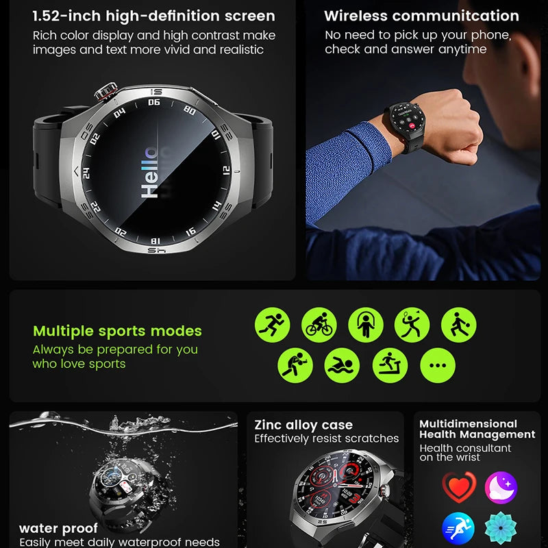Android and ios Smart Watch Men AMOLED Screen GPS Motion
