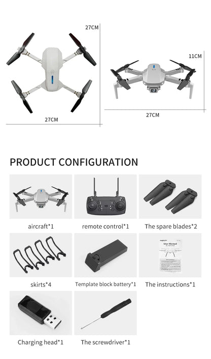 2025 E88 Professional HD 4K RC Drone Wide Angle Camera Foldable Helicopter Quadcopter Aircraft Kid Gift Toys By KBDFA