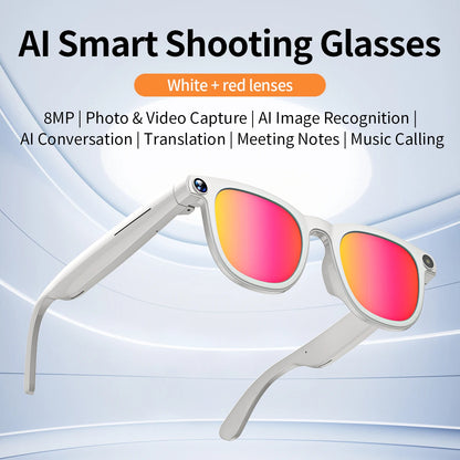 AI Smart Glasses V3 with 8MP Camera & ChatGPT. Features Bluetooth Call, Voice Wake-Up, Video Record & Music Play