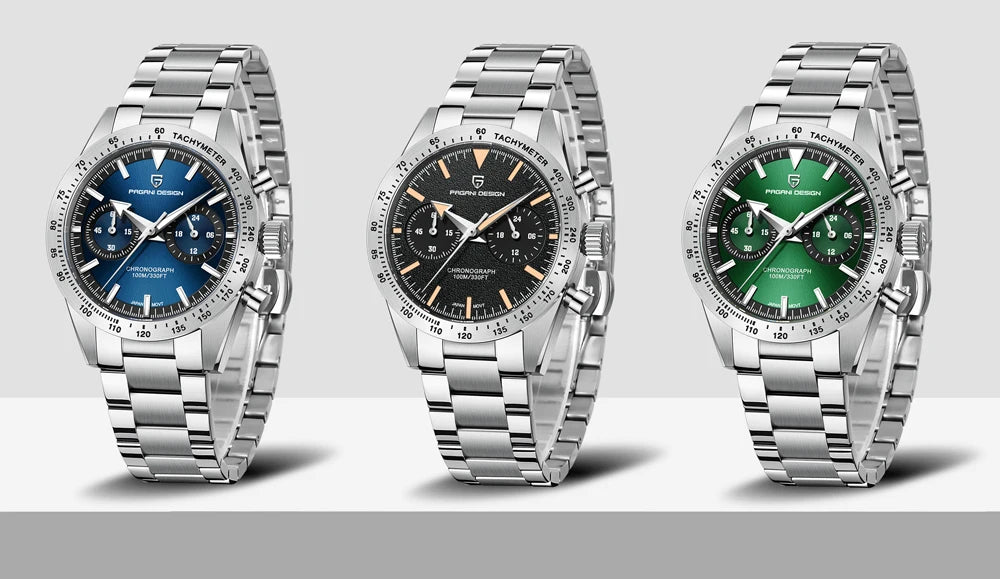 PAGANI DESIGN Mens Retro Moon Watches 2023 Top Brand Luxury Quartz Watch For Men Chronograph AR Sapphire Glass Waterproof Sports