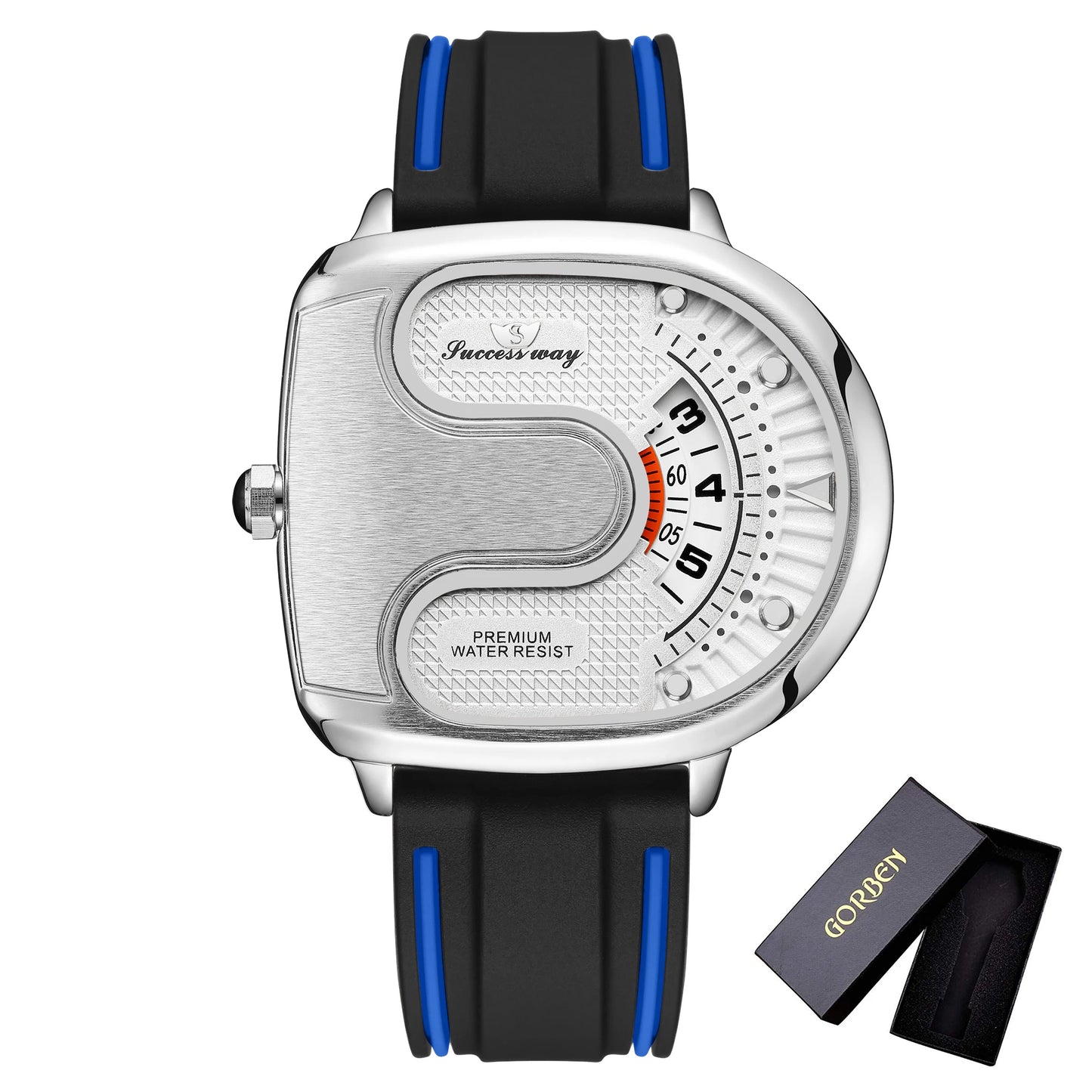 Creative U-Shape Dial Men’s Watch – Luxury Style Quartz Timepiece