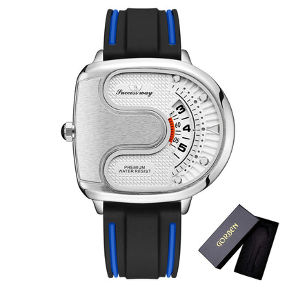 Creative U-Shape Dial Men’s Watch – Luxury Style Quartz Timepiece