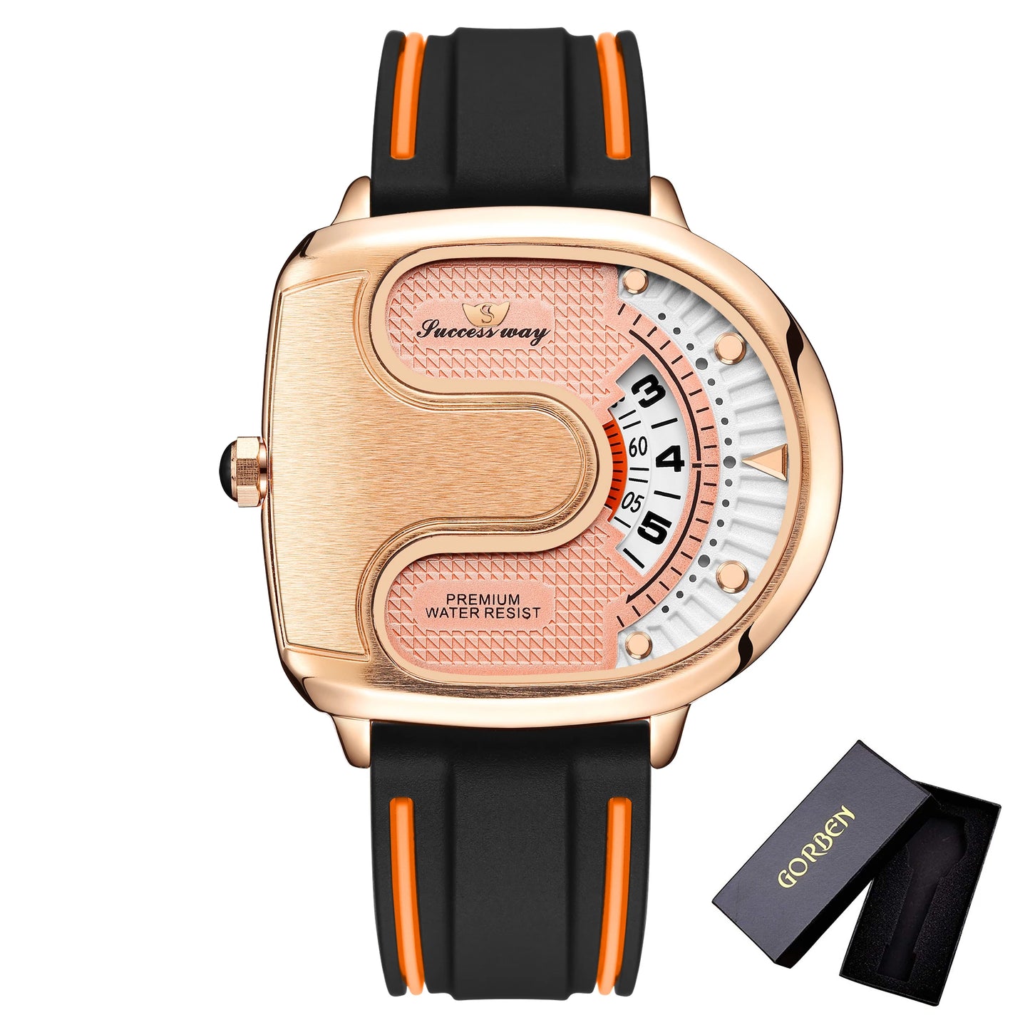 Creative U-Shape Dial Men’s Watch – Luxury Style Quartz Timepiece