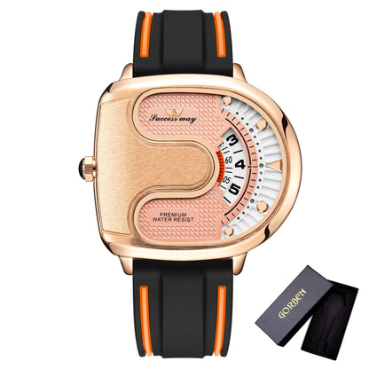 Creative U-Shape Dial Men’s Watch – Luxury Style Quartz Timepiece