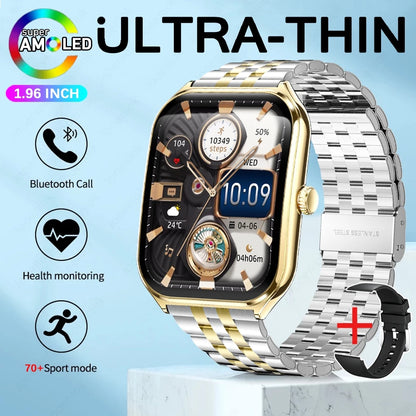2025 New 7.5MM Ultra Thin Smart Watch Men 1.96"AMOLED Screen