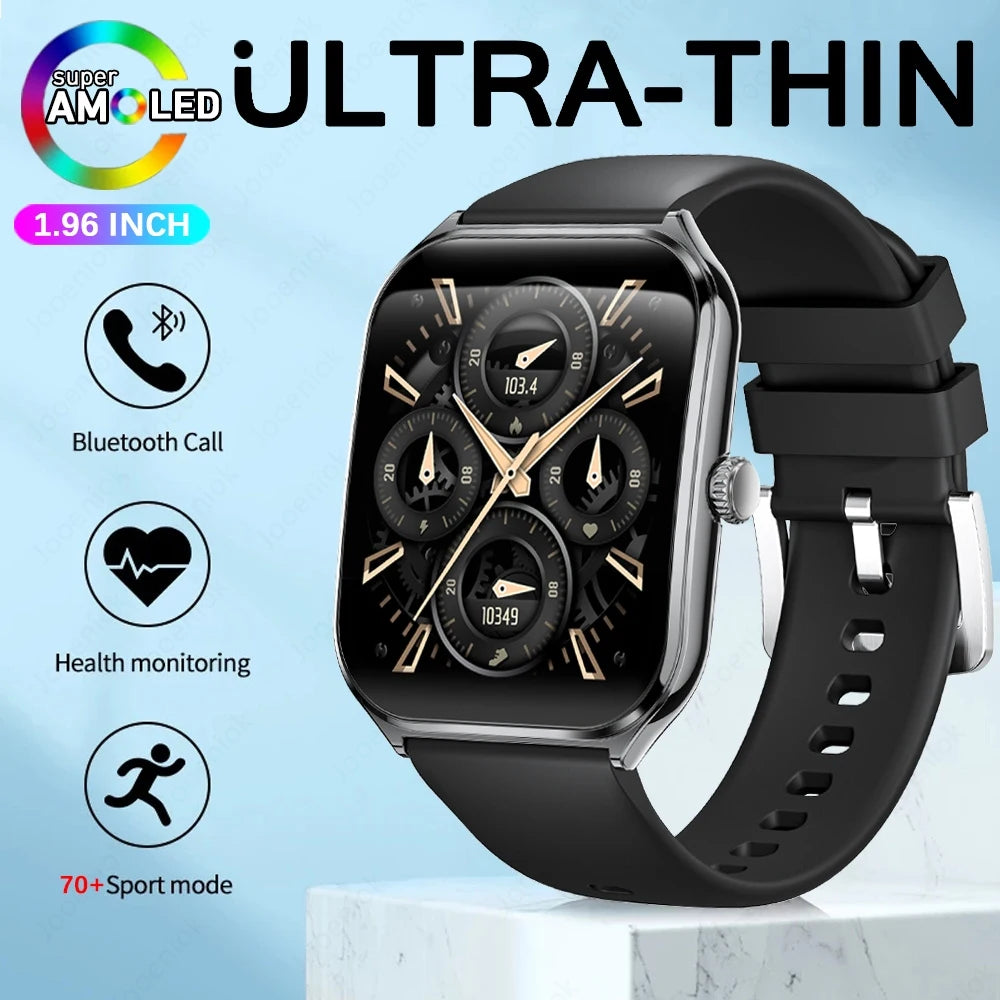 2025 New 7.5MM Ultra Thin Smart Watch Men 1.96"AMOLED Screen
