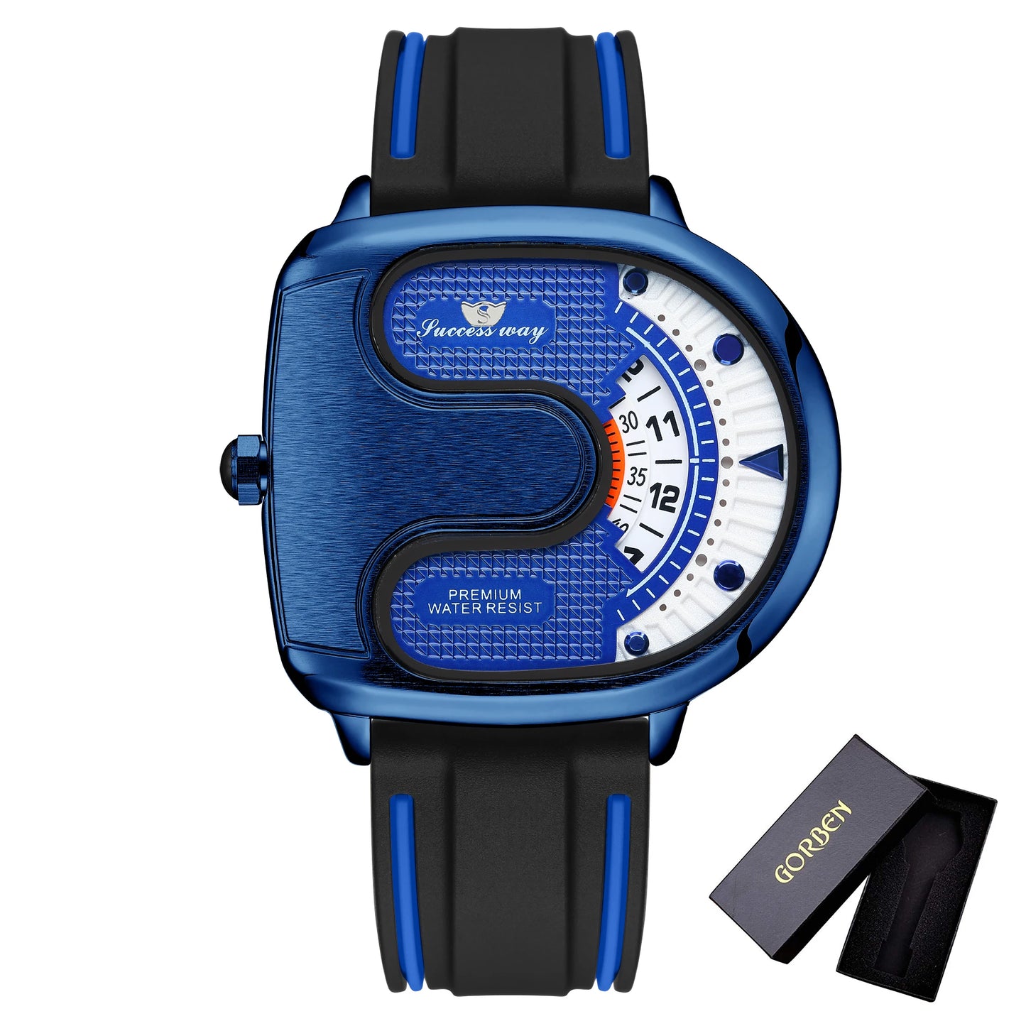 Creative U-Shape Dial Men’s Watch – Luxury Style Quartz Timepiece