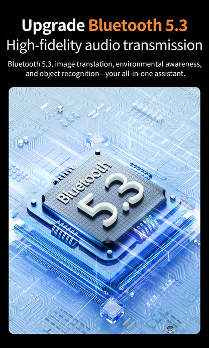 AI Smart Glasses V3 with 8MP Camera & ChatGPT. Features Bluetooth Call, Voice Wake-Up, Video Record & Music Play