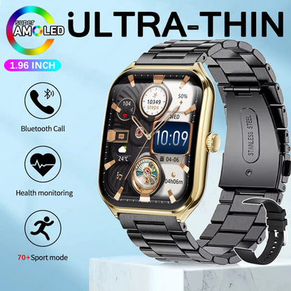 2025 New 7.5MM Ultra Thin Smart Watch Men 1.96"AMOLED Screen