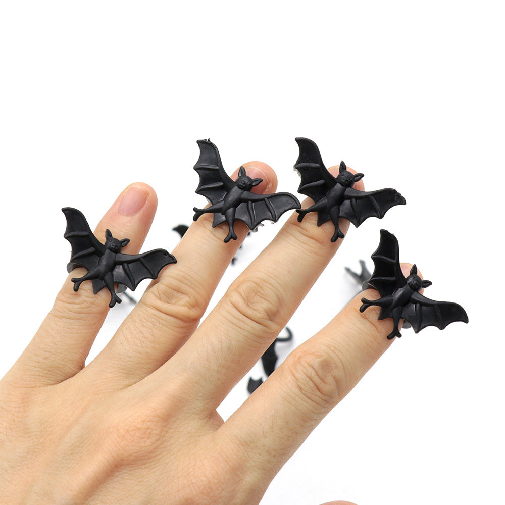 Simulation Vampire Black Bat Ring Halloween Toy Set